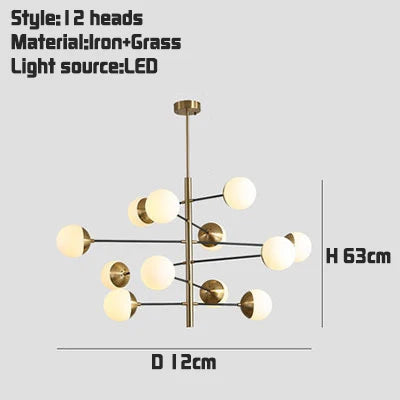 Afralia™ Golden Glass Magic Bean Chandelier: Modern Luxury for Living Room & Dining Room