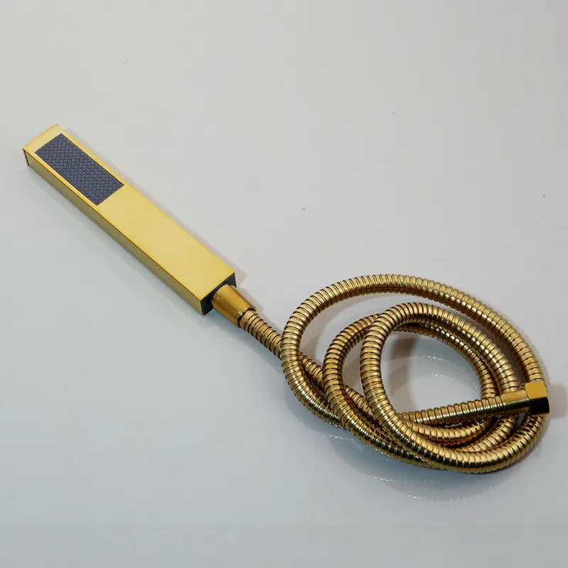 Afralia™ Golden Plated Brass Shower Mixer Set