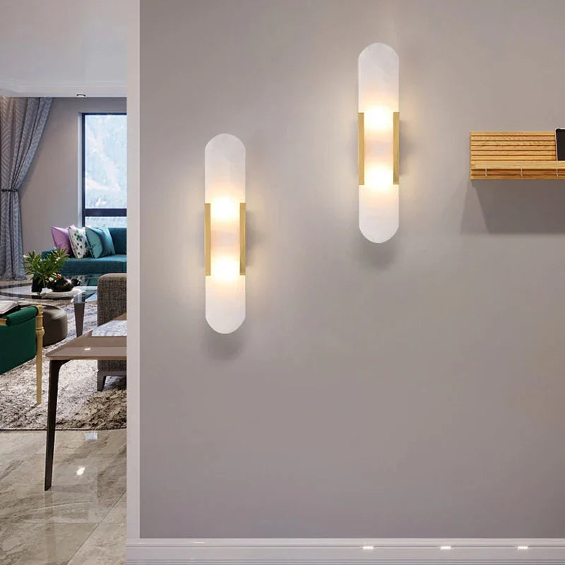 Afralia™ Marble Wall Lamps: Minimalist Nordic LED Mirror Light for Living Room Bedroom