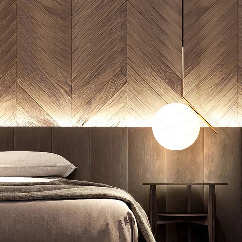 Afralia™ Glass Ball Pendant Lampshade - High Quality Milky Glass Ball Design