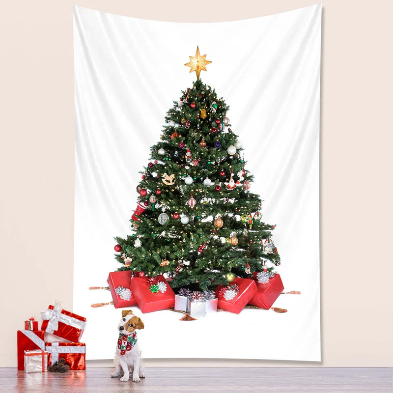 Afralia™ Christmas Tree Bedroom Tapestry Wall Decor Bohemian Mattress