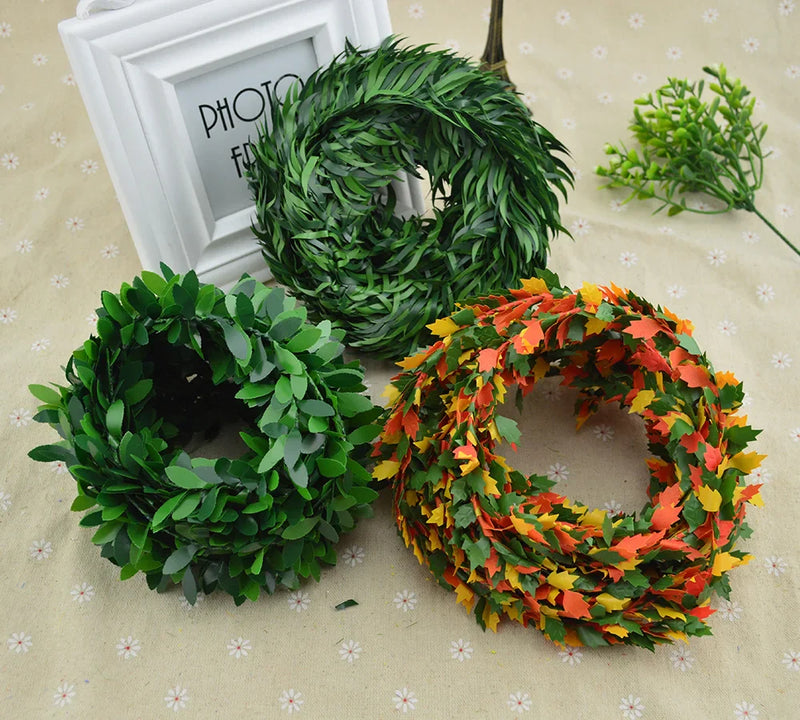 Afralia™ Green Leaf Vine Wreath Garland for Wedding & Christmas Home Decor