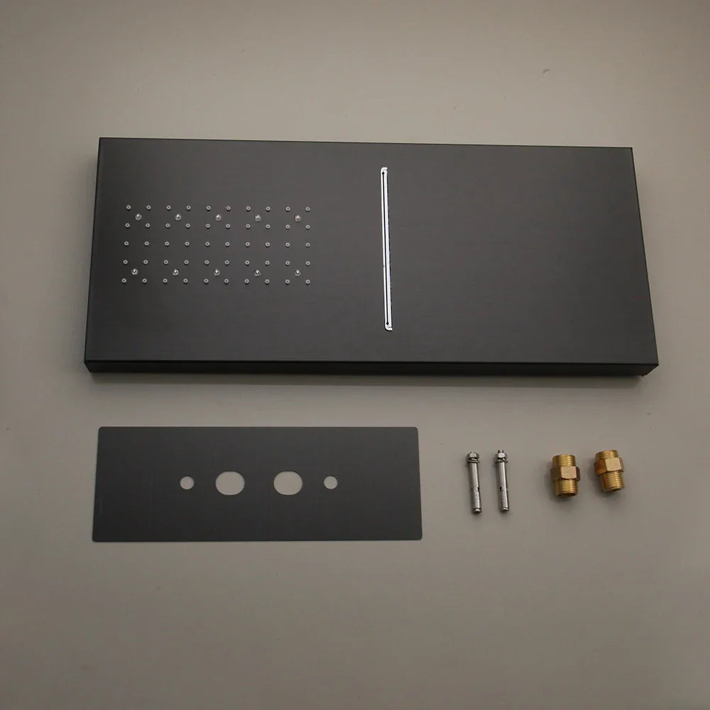 Afralia™ Matte Black Digital Shower Faucet Set with 3-Functions Rain Shower Head