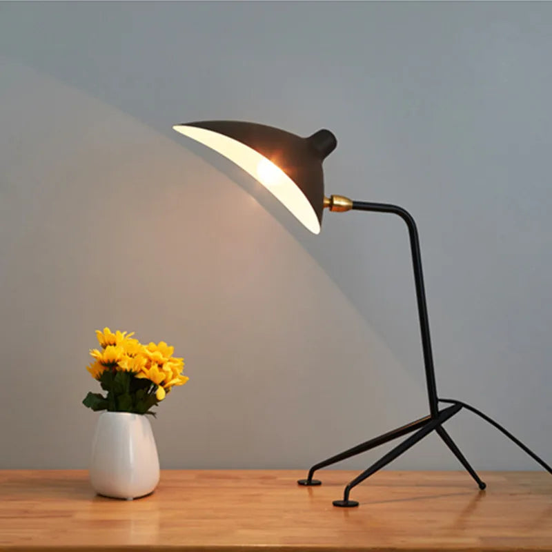 Afralia™ Black Serge Mouille Tripod Floor Lamp - Loft Industrial Standing Lamp