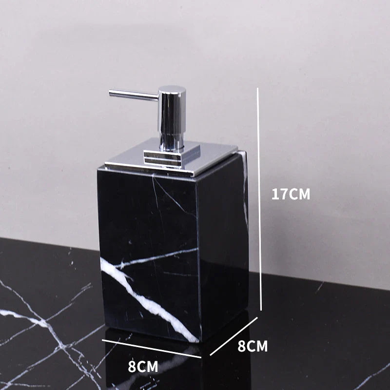 Afralia™ Black Marquina Marble Bathroom Set cue.opti