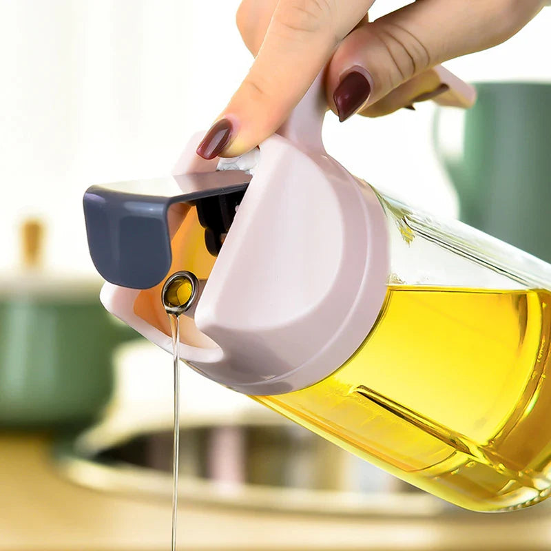 Afralia™ Glass Oil Bottle with Automatic Opening, Practical Kitchen Tool for Seasoning Storage