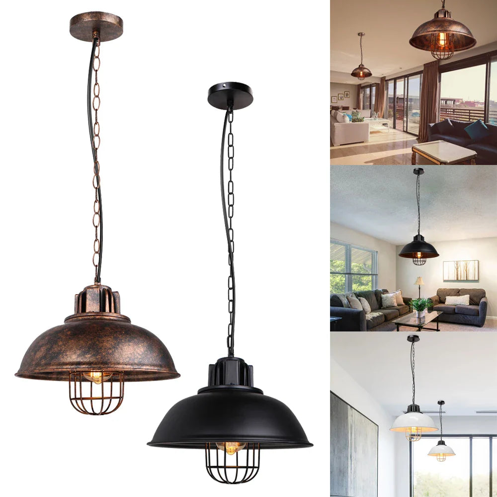 Afralia™ Retro Industrial Pendant Lights Vintage Hanging Lamp for Bar Restaurant Living Room