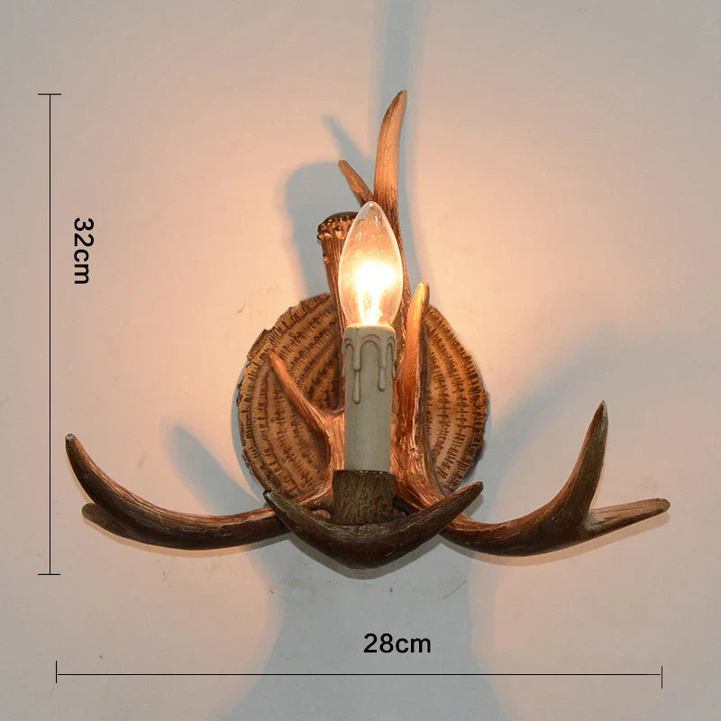 Afralia™ Antler Resin Wall Lamp for Living Room Corridor Restaurant Hotel Bar