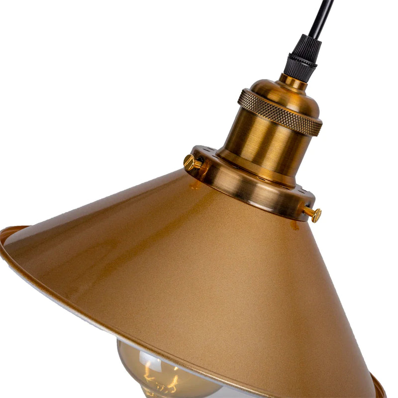 Afralia™ Gold Vintage Industrial Pendant Lamp for Modern Restaurant Living Room