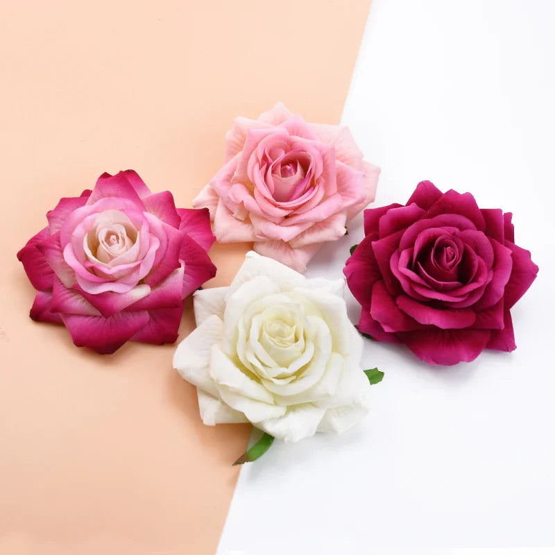 Afralia™ Flannel Rose Wedding Wall Décor Artificial Flowers Home Christmas Decoration