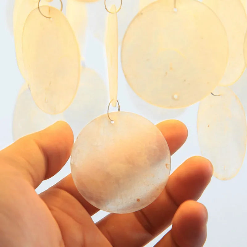 Afralia™ Shell Chandelier: Minimalist Nature Design for Bedroom, Living Room, Kitchen - Chrome Art Decor