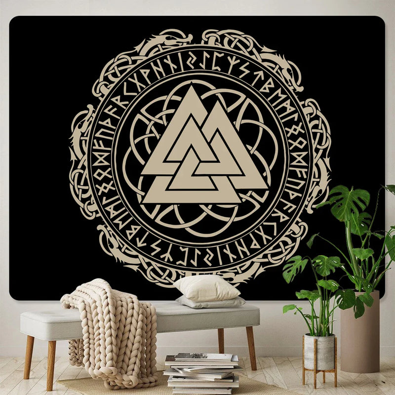 Afralia™ Viking Energy Meditation Tapestry: Spiritual Home Decor for Hippie Bohemian Vibes