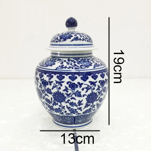 Afralia™ Ceramic Blue White Porcelain Tea Coffee Storage Tank