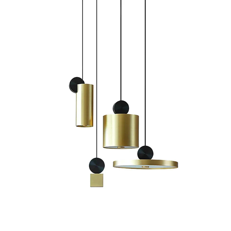 Afralia™ Golden LED Pendant Light for Dining Room, Living Room, Bedroom, and More