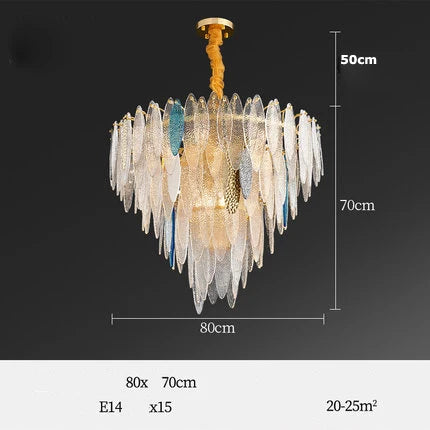 Afralia™ Art Deco Glass Iron LED Chandelier for Dinning Room