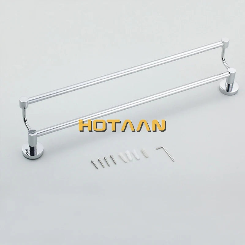Afralia™ Double Towel Bar 60cm - Chrome Finish Stainless Steel Bathroom Accessory