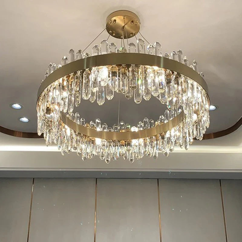 Afralia™ Crystal Chandelier Pendant Light for Luxury Living Room, Bedroom, Dining, Kitchen & Home Décor