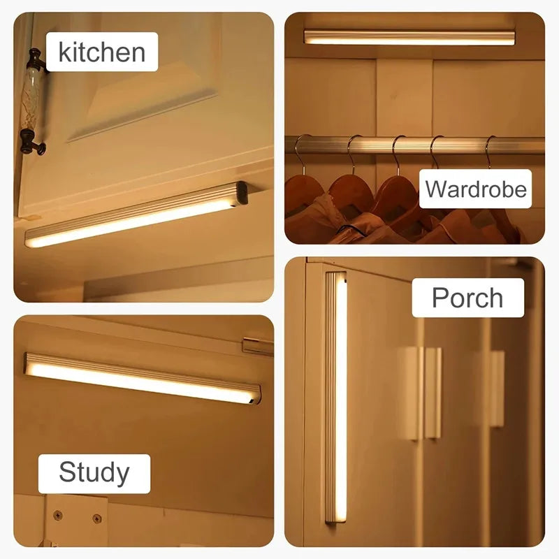 Afralia™ LED Cabinet Light  Wireless Dimming Rechargeable Motion Sensor Wardrobe Night Lamp