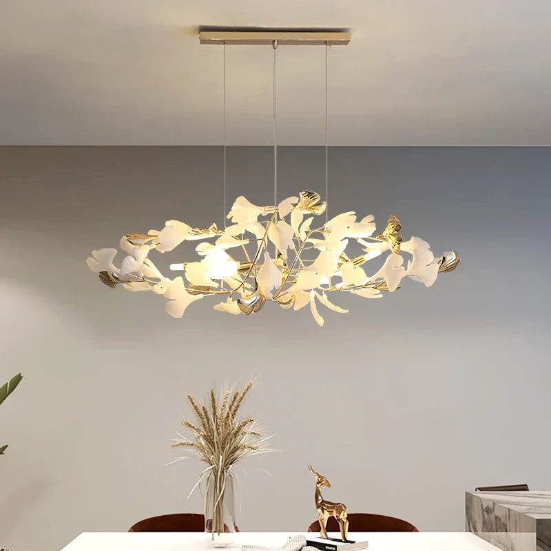 Afralia™ Ginkgo Leaf Decor Chandelier - Nordic Fine Flower Art Light for Living Room