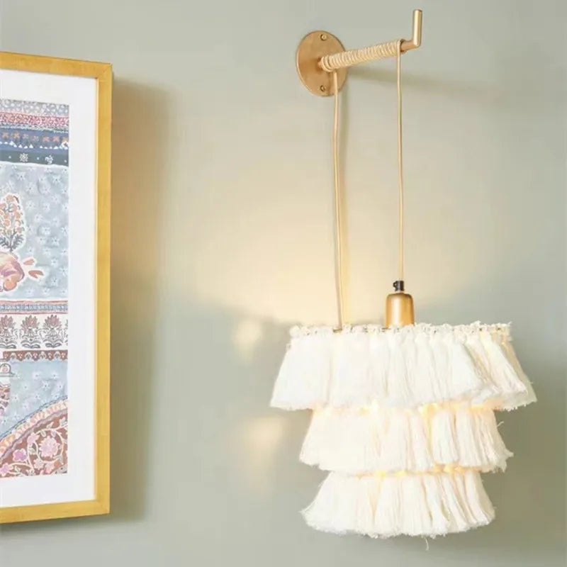 Afralia™ Fela Tassel Wall Lamp: Nordic Boho Post-Modern Designer Decorative Light