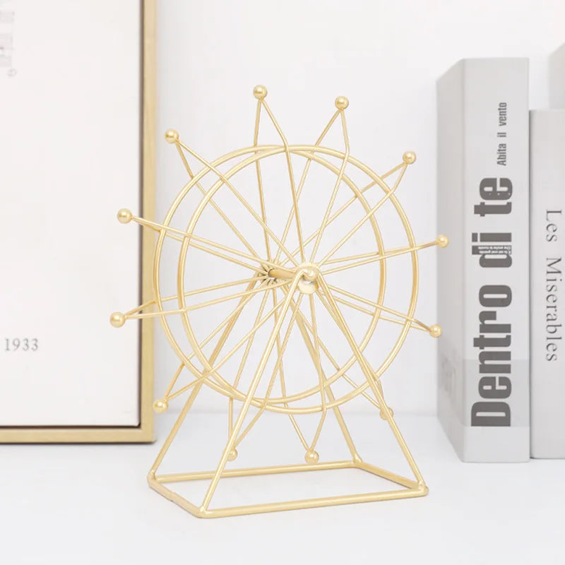 Afralia™ Nordic Ferris Wheel Metal Ornaments for Home & Office Decor
