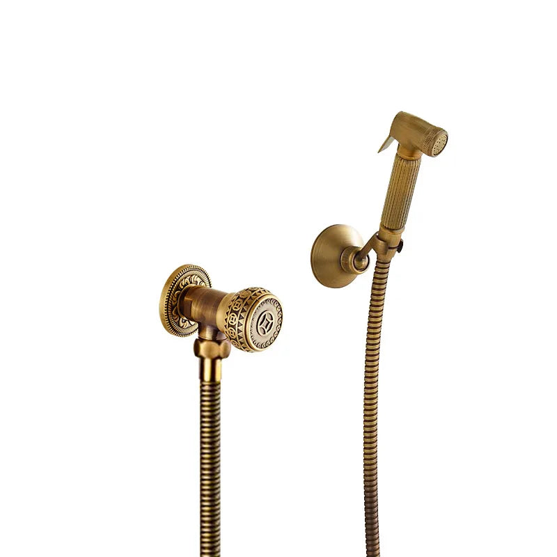 Afralia™ Antique Bronze Douche Bidet Sprayer Set with Copper Valve - Jet Shower Head