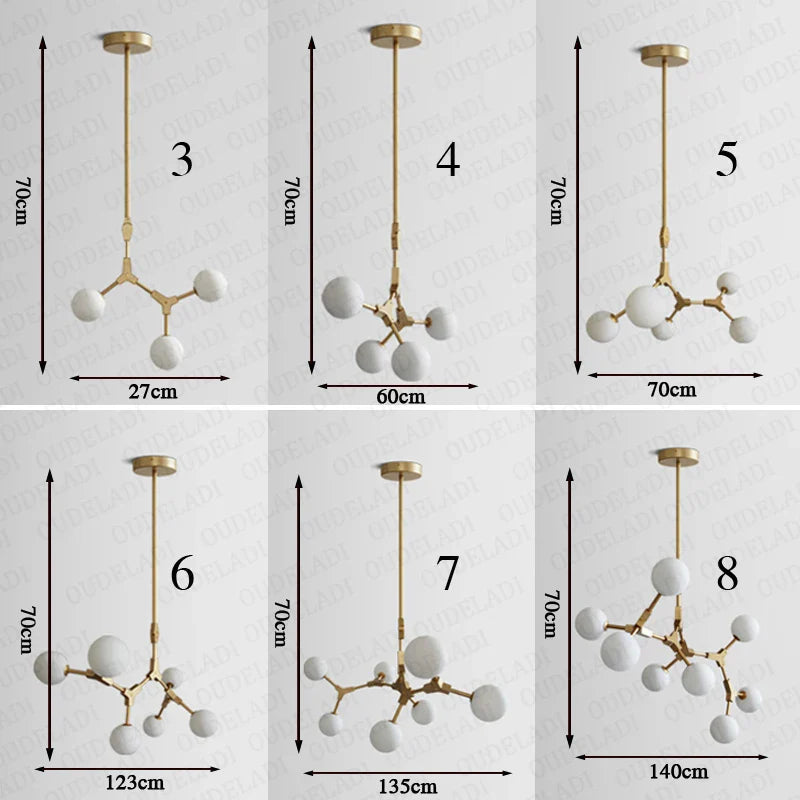 Afralia™ Glass Ball Chandelier: Modern Nordic Living Room LED Pendant Lamp