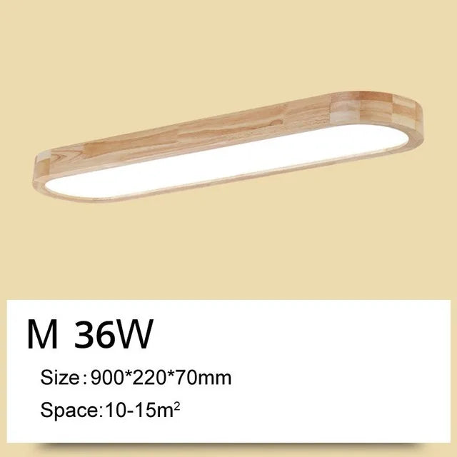 Afralia™ Wood LED Ceiling Lamp for Home Decor - Remote Control Panels for Living Room
