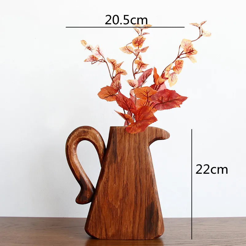 Afralia™ Wooden Vase Glass Test Tube Hollow Flower Hydroponics Bouquet Display
