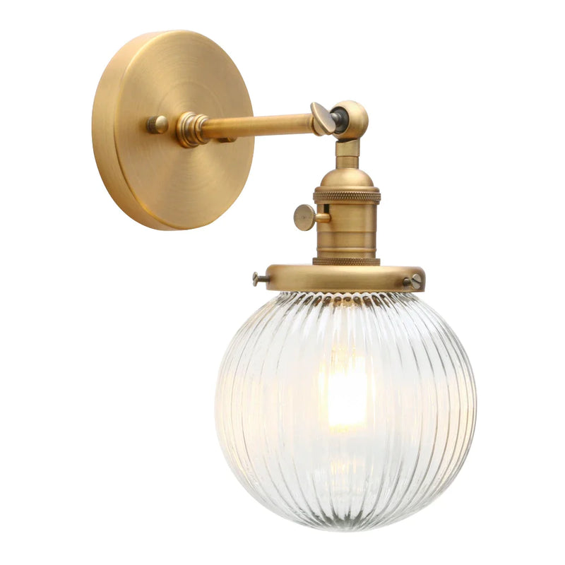 Afralia™ Industrial Ribbed Glass Wall Sconces for Kitchen Living Room Bedroom