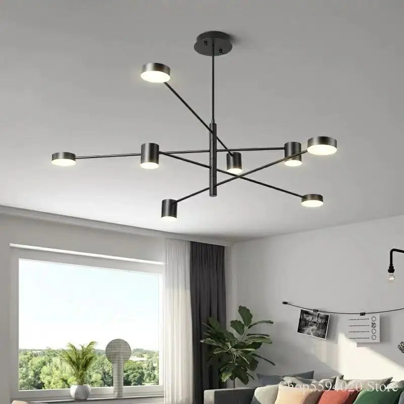Afralia™ Modern LED Chandelier for Home Decor in Gold/Black Finish