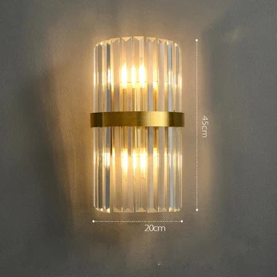 Afralia™ Art Deco LED Stainless Steel Crystal Wall Sconce, Bedroom Corridor Golden Black Wall Light