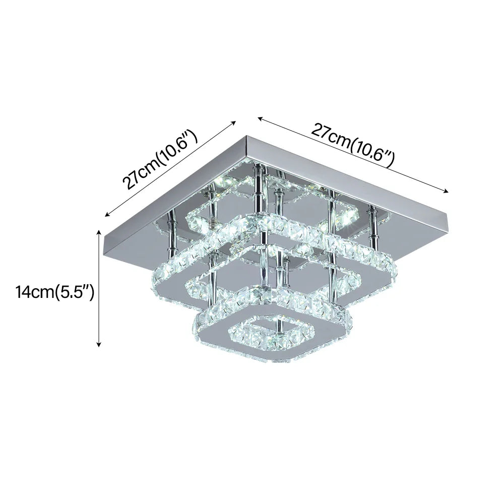 Afralia™ Crystal LED Ceiling Chandelier Modern Lighting Fixture for Home Hotel Decor