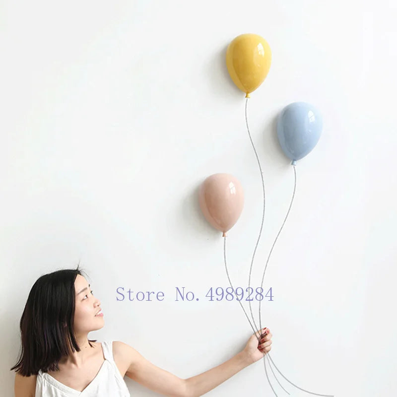 Afralia™ Cartoon Balloon Wall Hanging Decoration for Modern Home and Children's Room