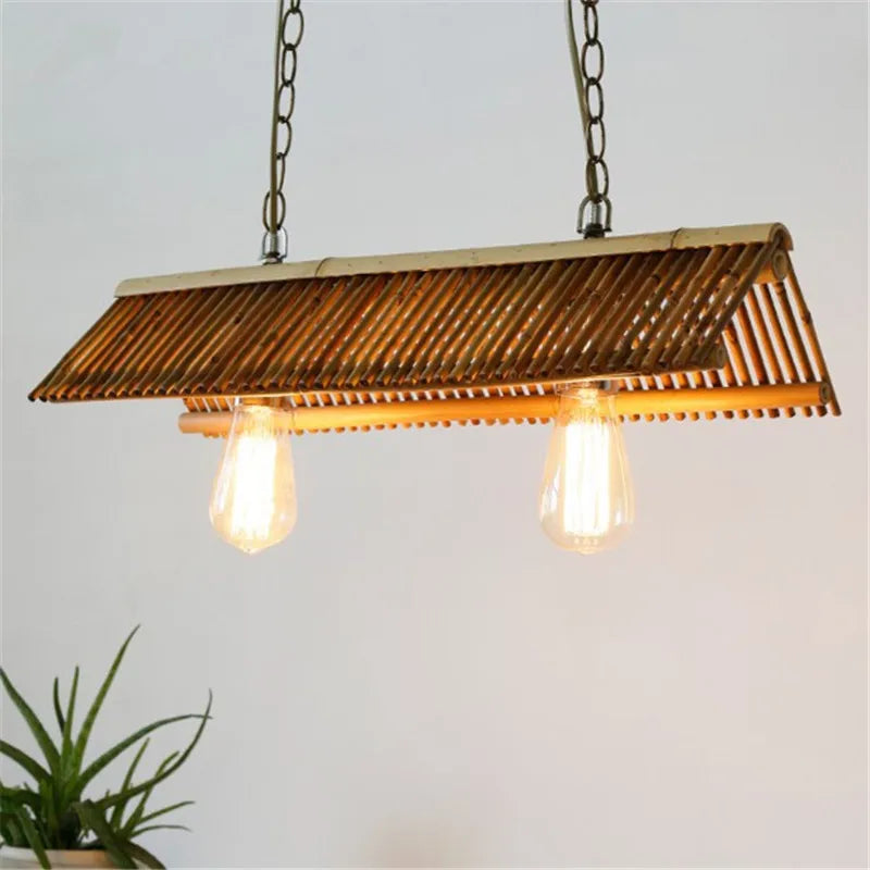 Afralia™ Bamboo Pendant Chandelier: Chinese Classic for Kitchen, Cafe, Bar, Inn, Restaurant Lighting