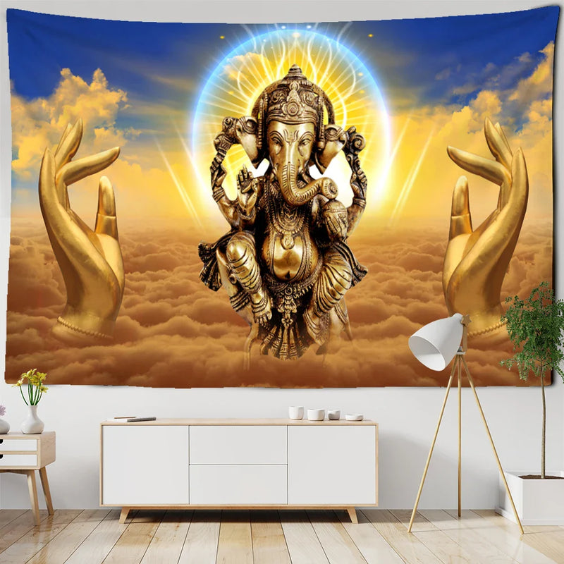 Afralia™ Elephant Bergamot Tapestry Wall Hanging for Bohemian Home Decor