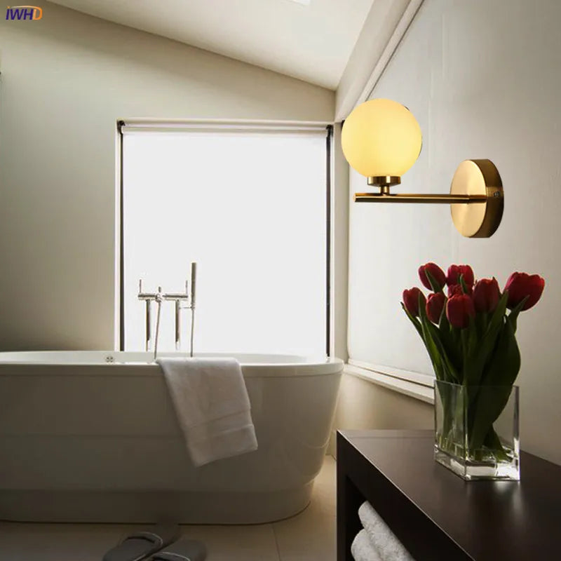 Afralia™ Glass Ball LED Wall Lights Modern Wall Lamp Sconce for Home Lighting