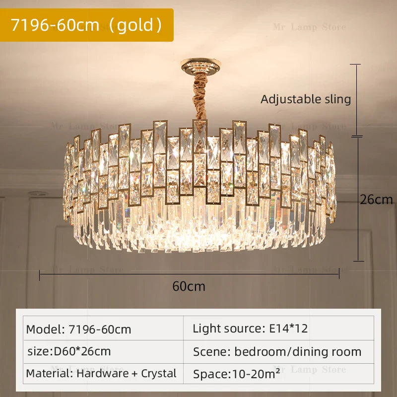 Afralia™ Crystal Chandelier: Modern Luxury Lighting for Living Room, Bedroom, Kitchen