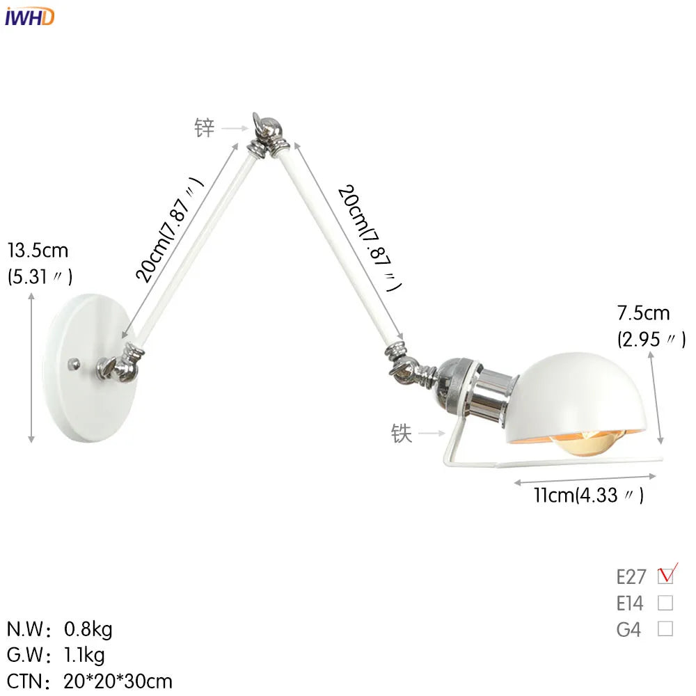 Afralia™ Antique Black Wall Lamp Vintage Industrial Sconce LED Applique Murale