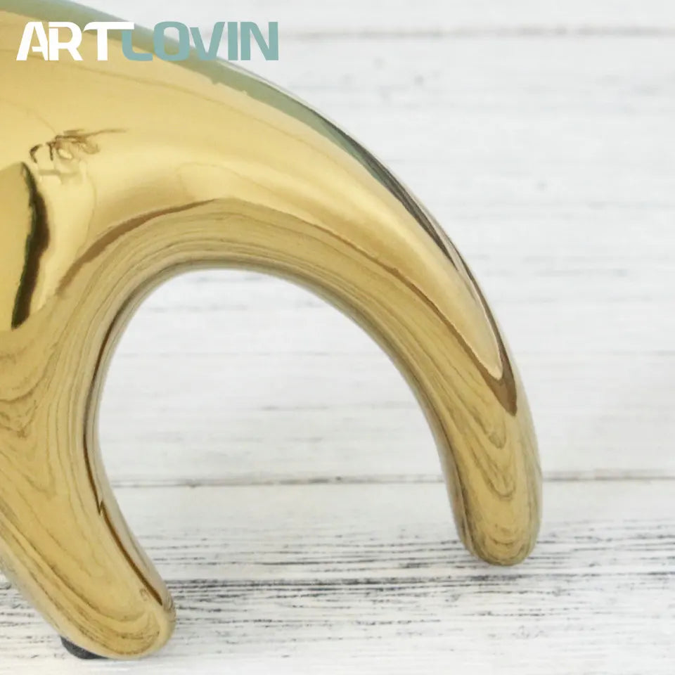 Afralia™ Gold Camel Ceramic Figurines, Bird Ornaments, Home Decor Accessories