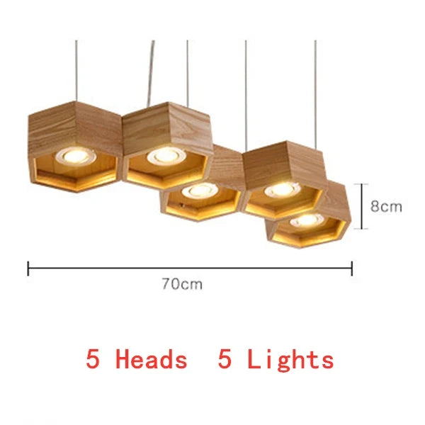 Afralia™ Nordic Beehive Chandelier: Solid Wood LED Decor for Dining Room & Bar