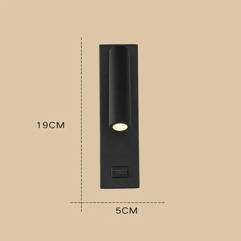 Afralia™ Modern Metal LED Wall Lamp 3W Spotlight Bedside Reading Light
