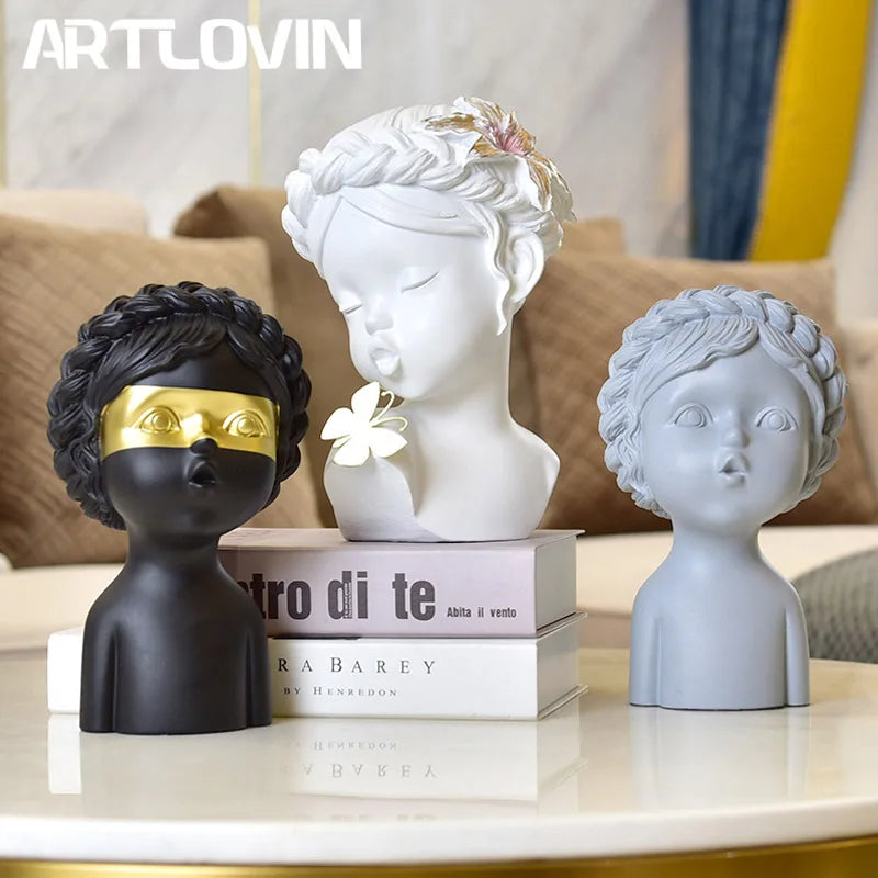 Afralia™ Nordic Butterfly Angel Statue Resin Urban Home Decor Figurine