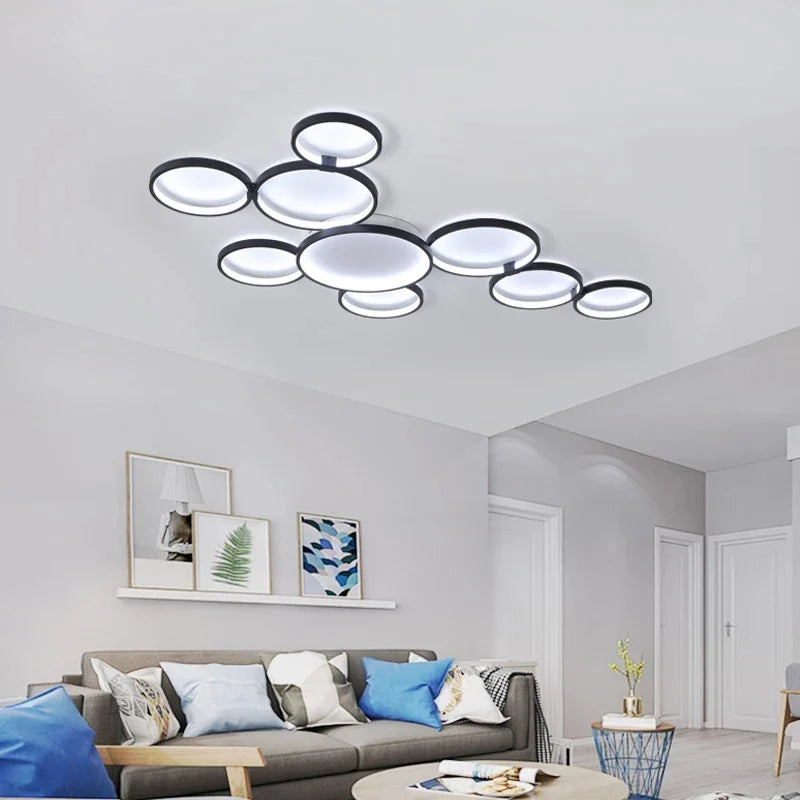 Afralia™ Modern Nordic LED Ceiling Lamp with Remote Control for Living Room and Study