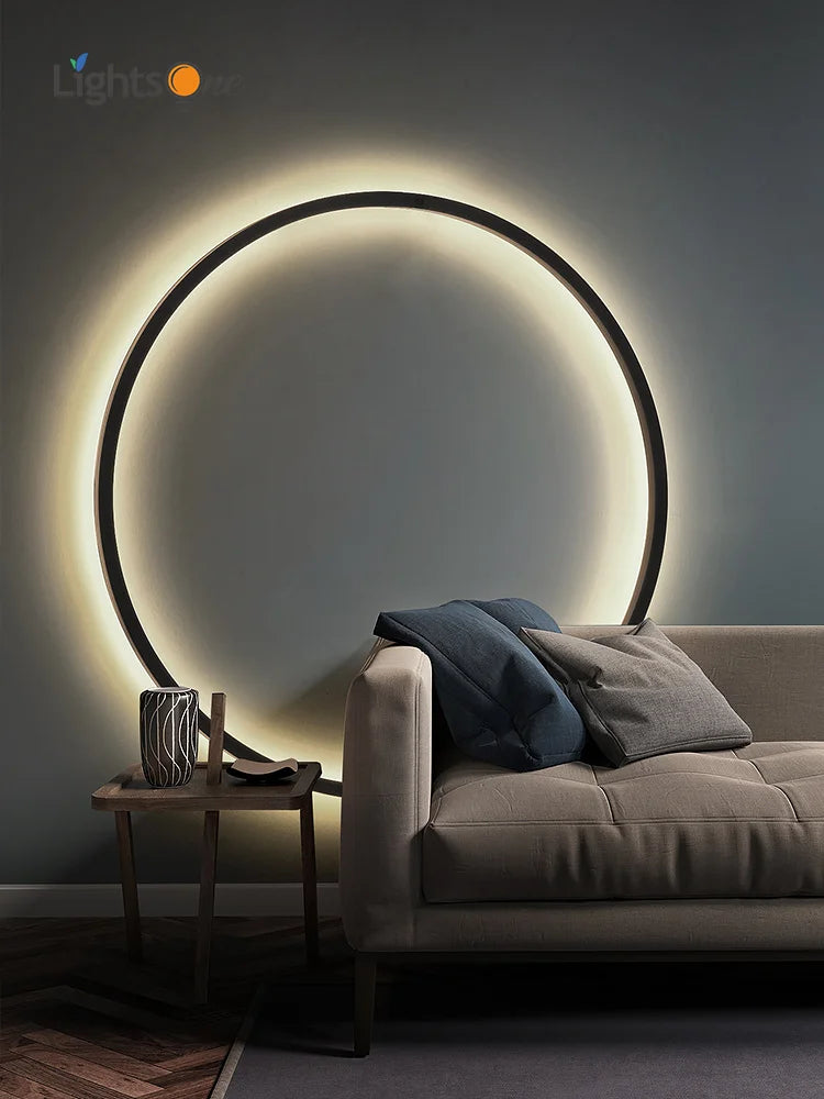 Afralia™ Ring Art Wall Light: Nordic Minimalist Sofa Background Decoration