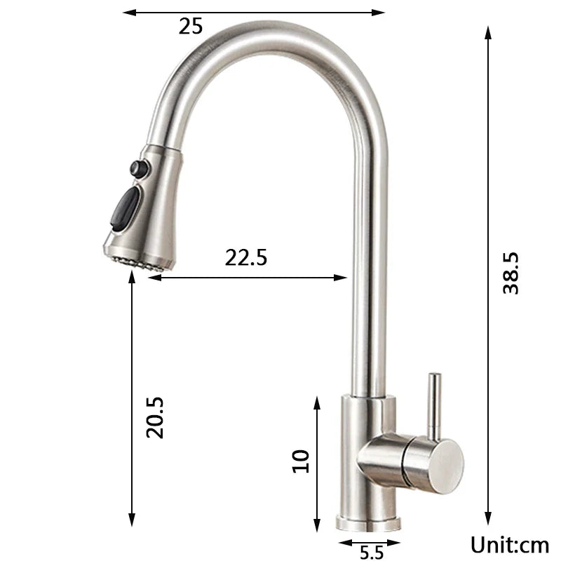 Afralia™ Matte Black Pull Out Kitchen Faucet with 3 Water Modes