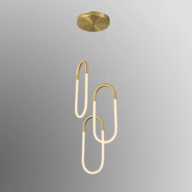 Afralia™ Gold Acrylic Ring Pendant Light for Modern Living Spaces