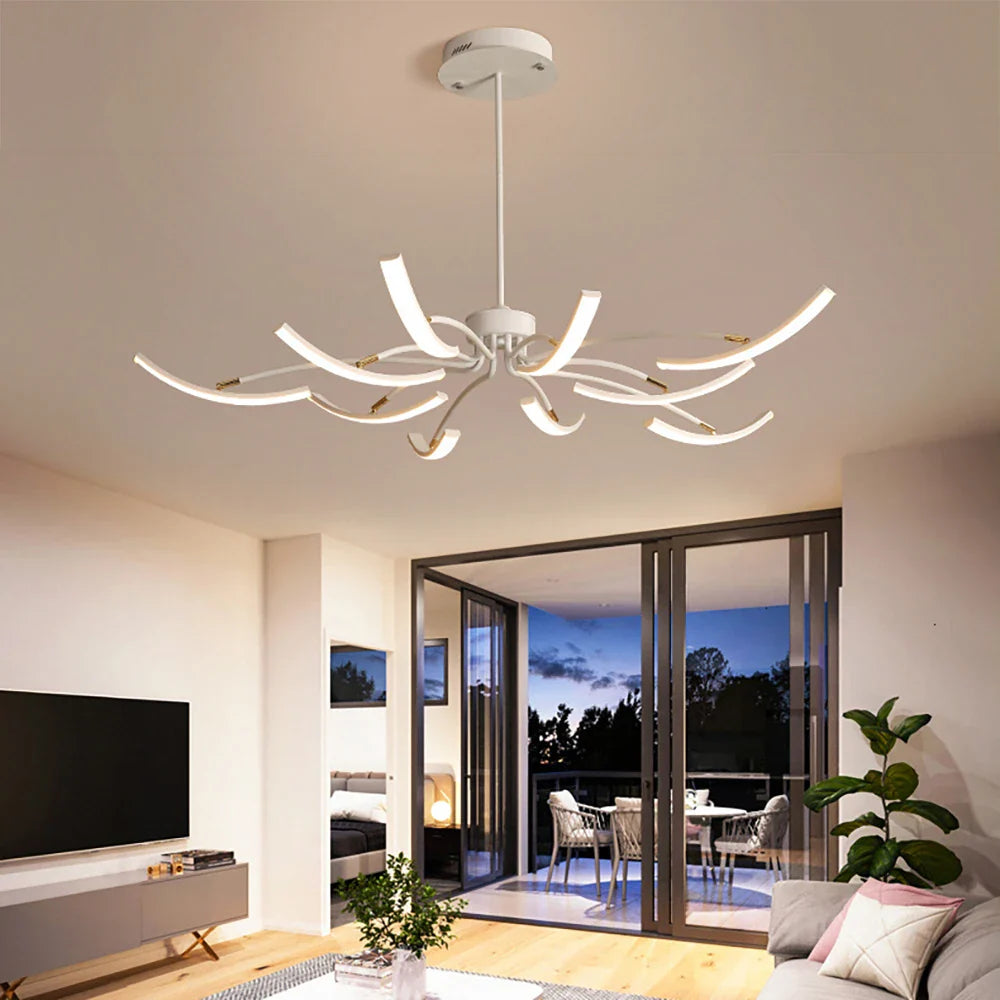 Afralia™ Modern Matte Black/White LED Ceiling Light for Living Room Bedroom, Adjustable