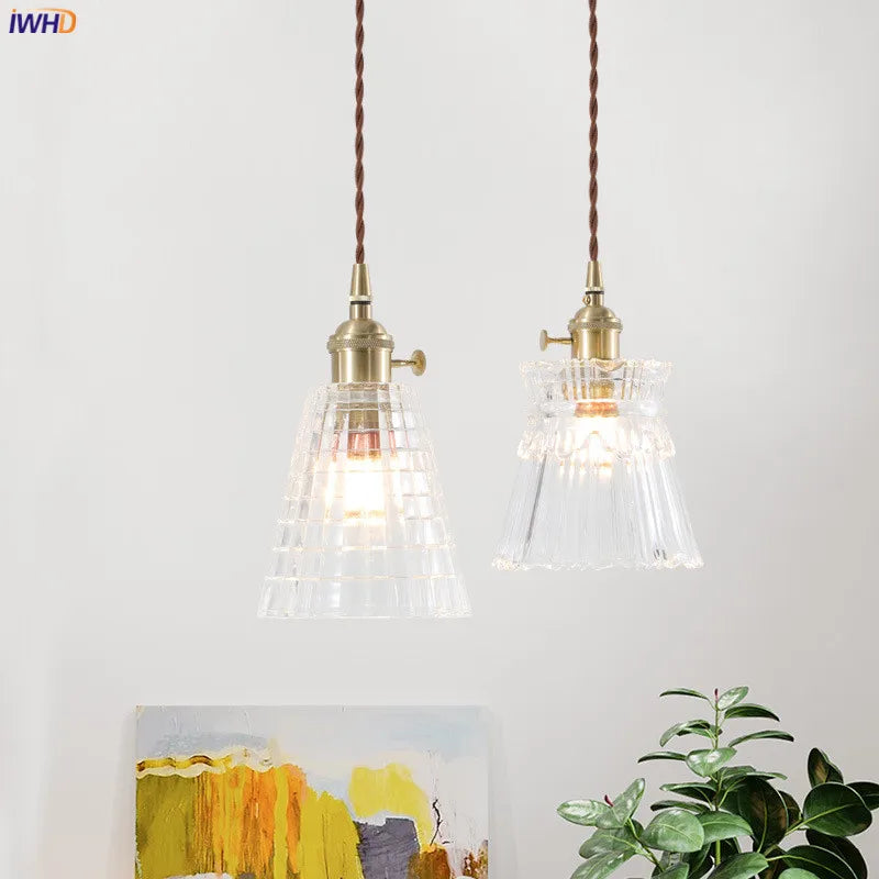 Afralia™ Glass Pendant Lamp: Nordic Modern Retro Vintage Hanging Light for Bar, Cafe & Bedroom