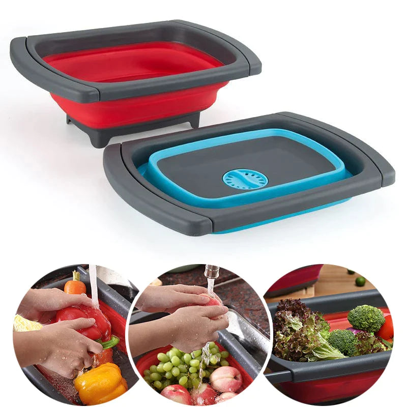 Afralia™ Collapsible Colander: Eco-friendly Folding Kitchen Strainer with Retractable Handles